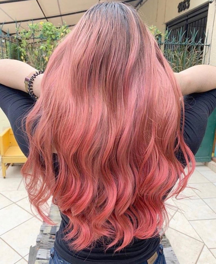 Gray-pink hair color