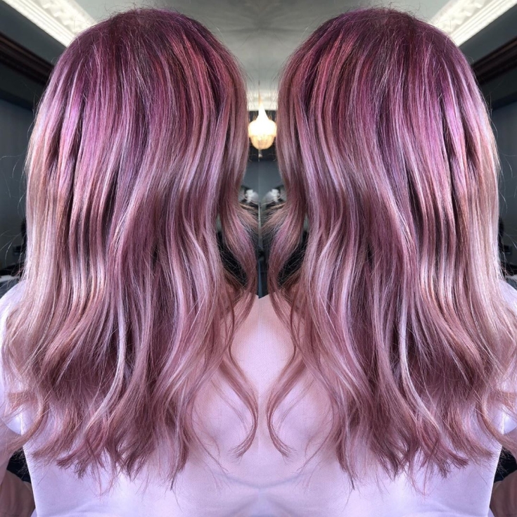 Ash pink hair color