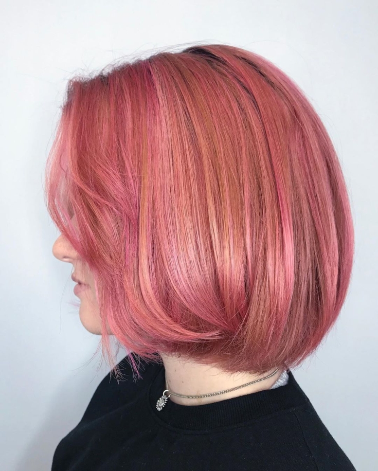 Rose gold hair color