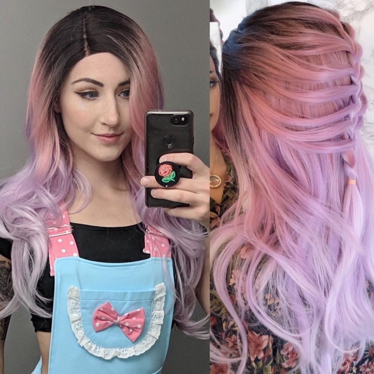 Gray-pink hair color