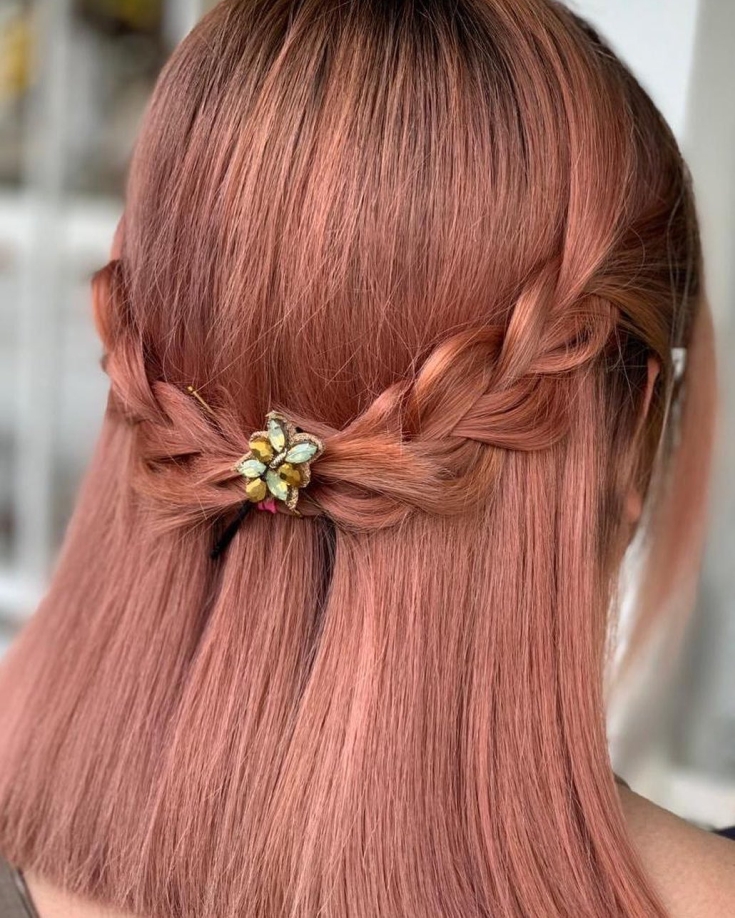 Rose gold hair color