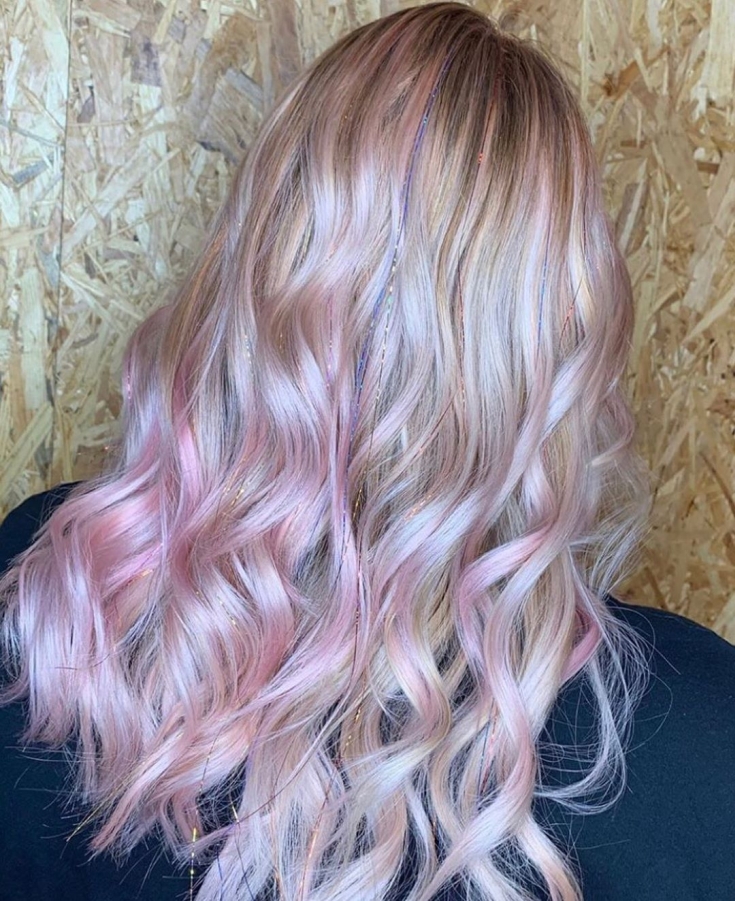 Hair color pink blond