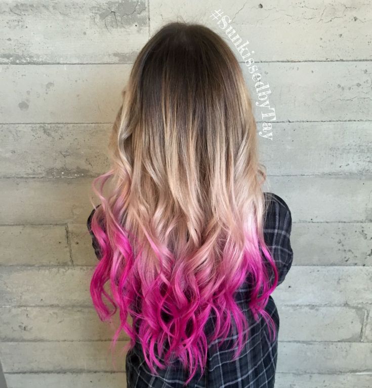 (+135 photo) Dye the child's hair pink