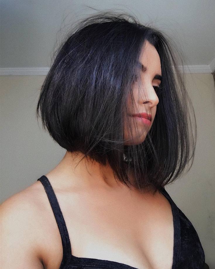 Hair color black bob