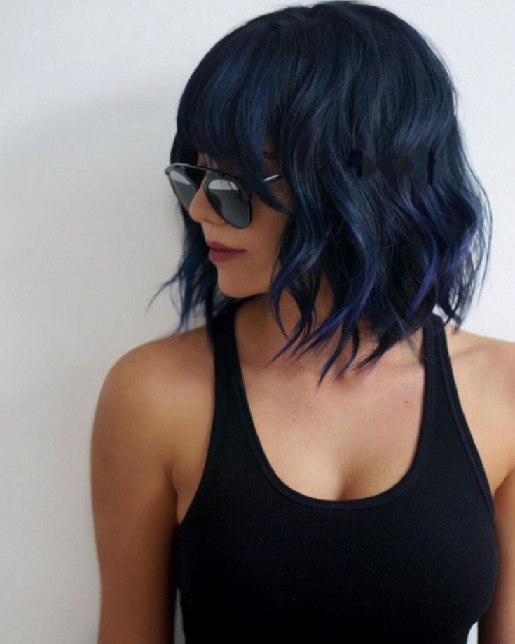 (+180 photos) Black hair color for short hair