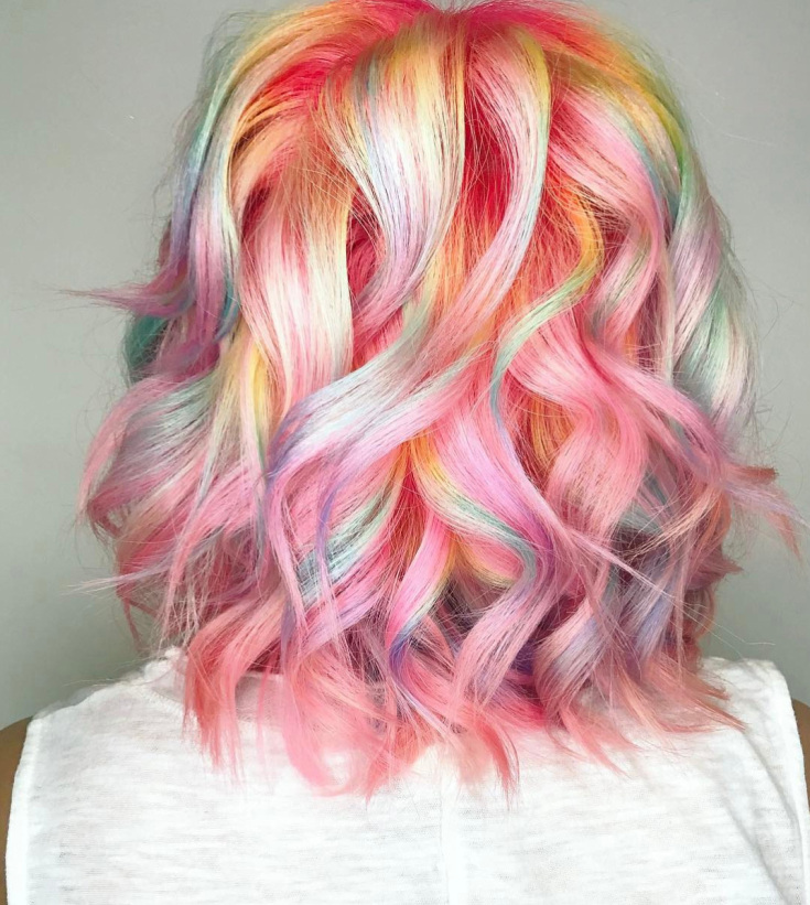 (+135 photo) Dye the child's hair pink