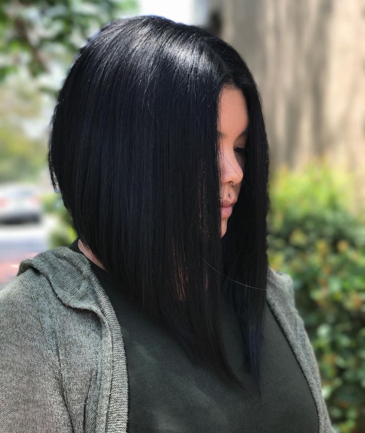 Hair color black bob