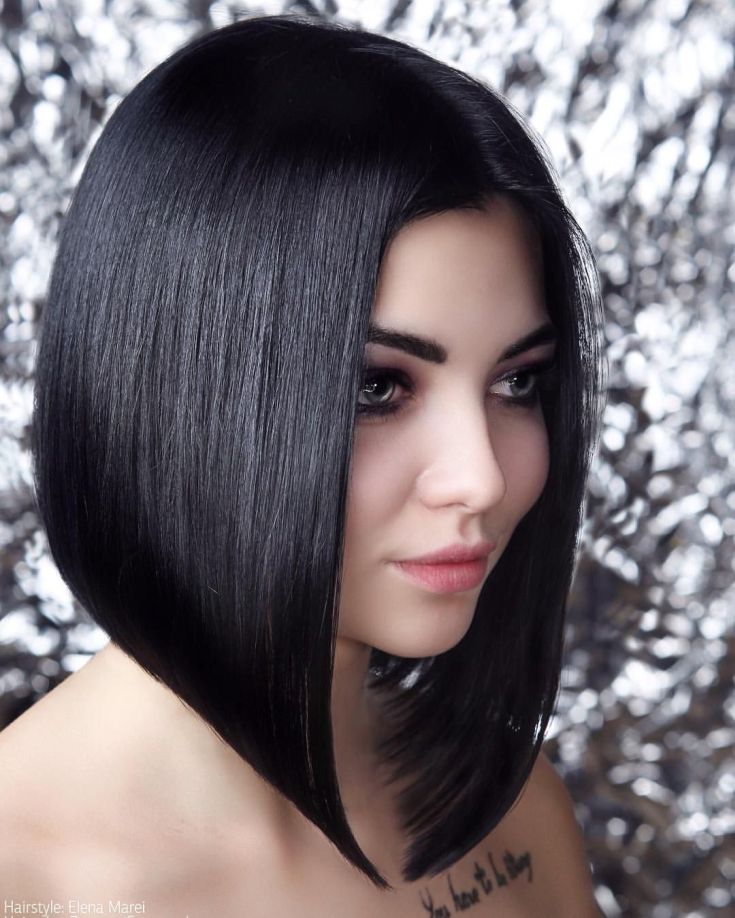 (+180 photos) Black hair color for short hair