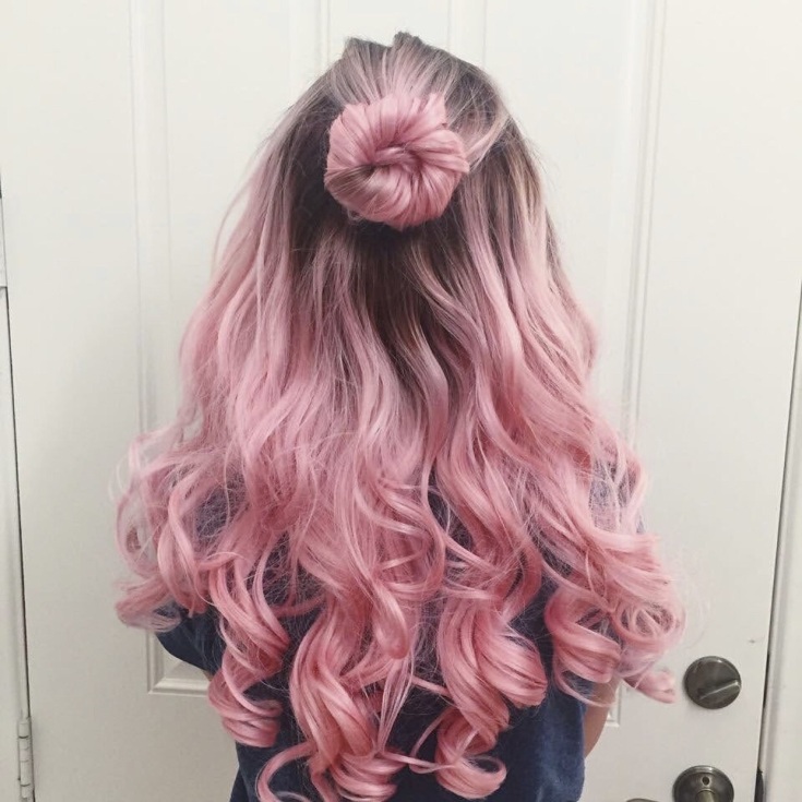 (+135 photo) Dye the child's hair pink