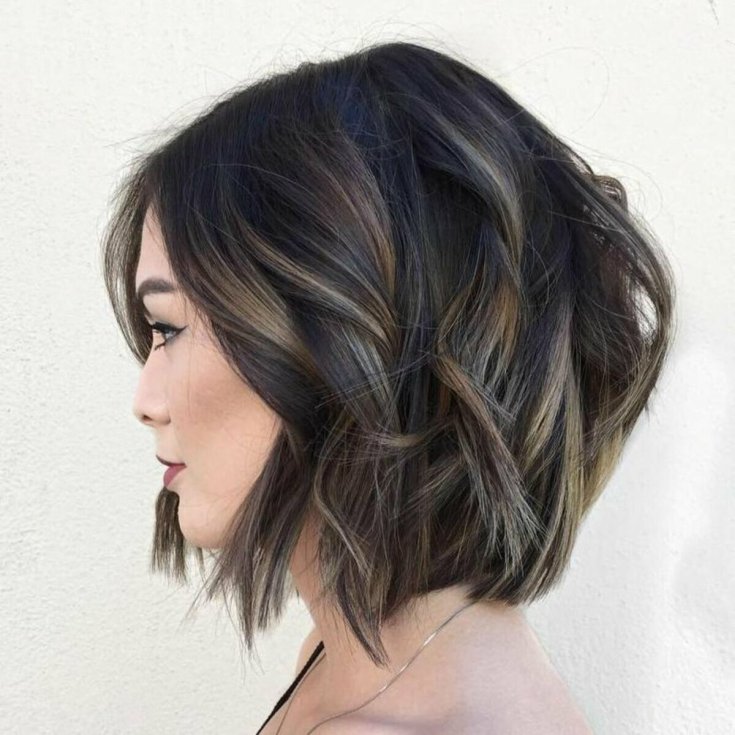 (+180 photos) Black hair color for short hair