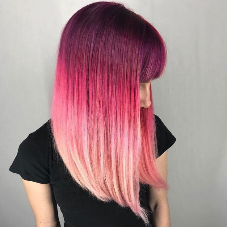 (+135 photo) Dye the child's hair pink