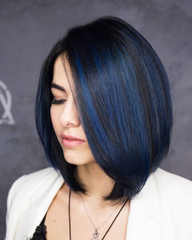 (+180 photos) Black hair color for short hair