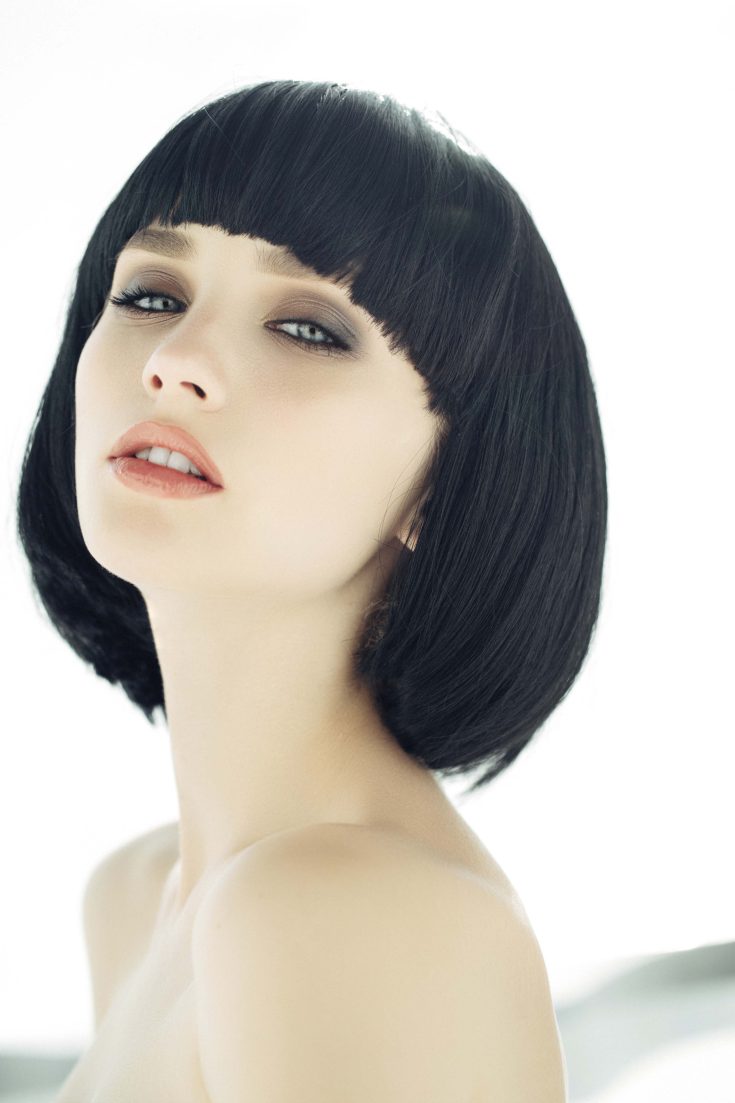 (+180 photos) Black hair color for short hair