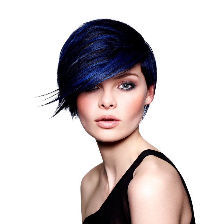 (+180 photos) Black hair color for short hair