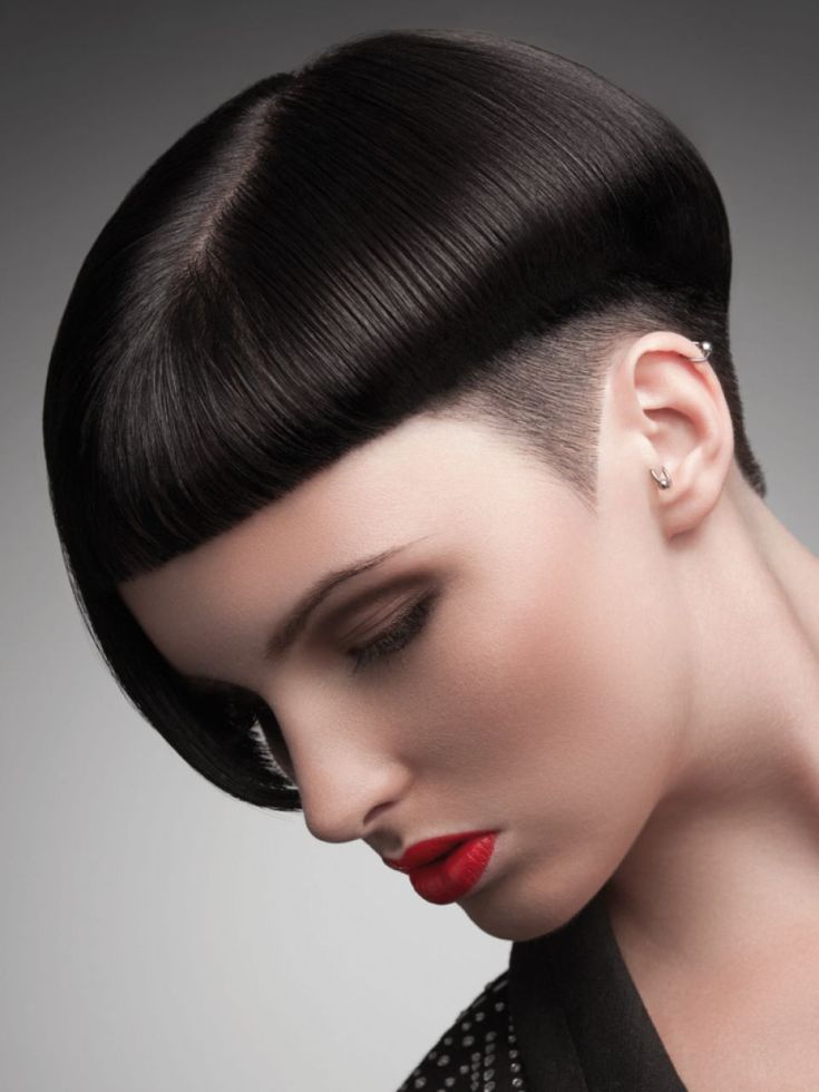 (+180 photos) Black hair color for short hair