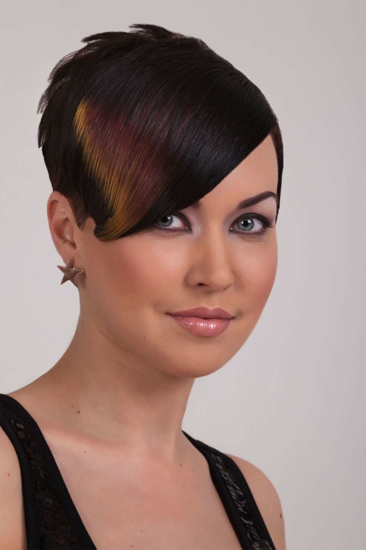 (+180 photos) Black hair color for short hair