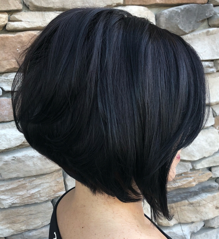 Hair color black bob