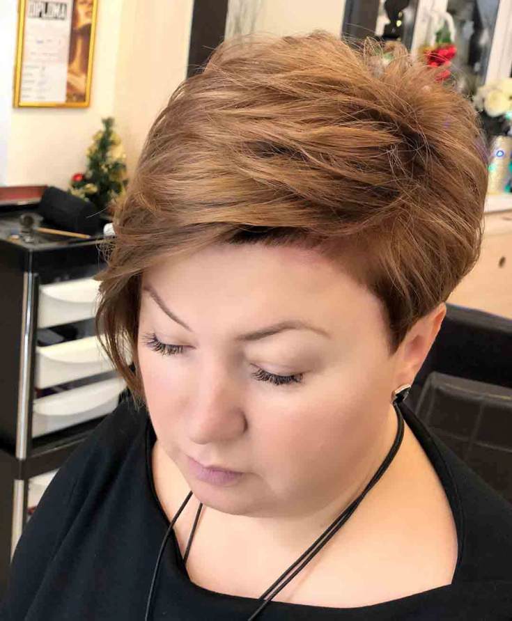 Asymmetry haircut for obese girls