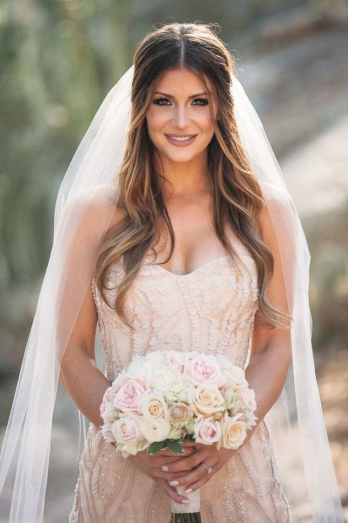 (+240 photos) Wedding hairstyles for long hair with a veil