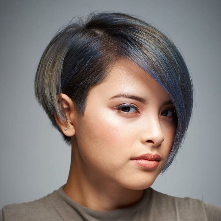 Asymmetry haircut for obese girls