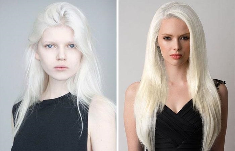 Milky hair color with different shades