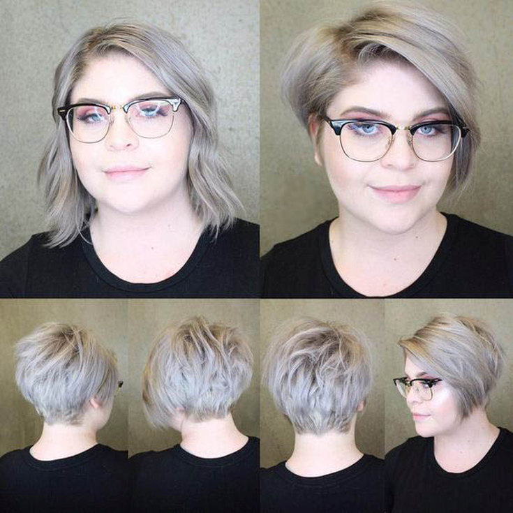 Asymmetry haircut for obese girls