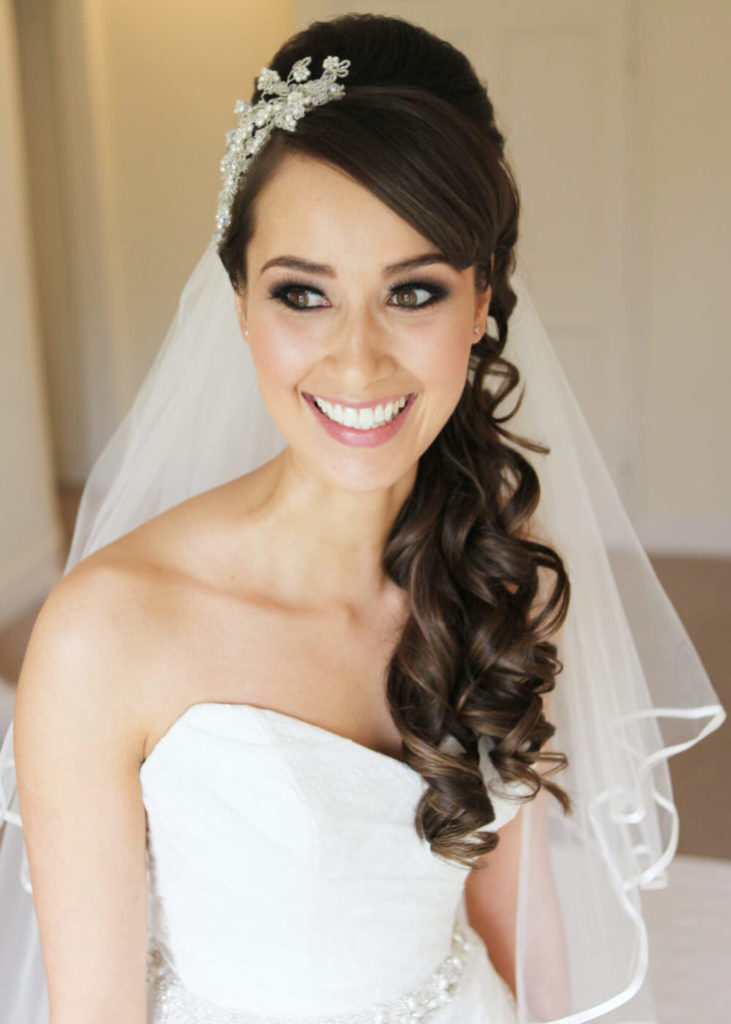 (+240 photos) Wedding hairstyles for long hair with a veil