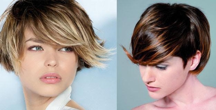 (+125 photos) Shatush haircut for dark short hair