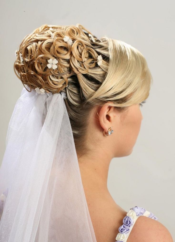 (+240 photos) Wedding hairstyles for long hair with a veil