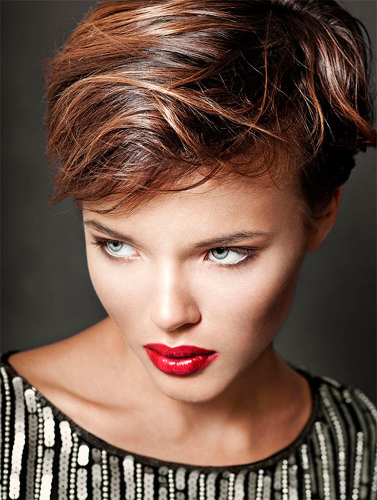 (+125 photos) Shatush haircut for dark short hair