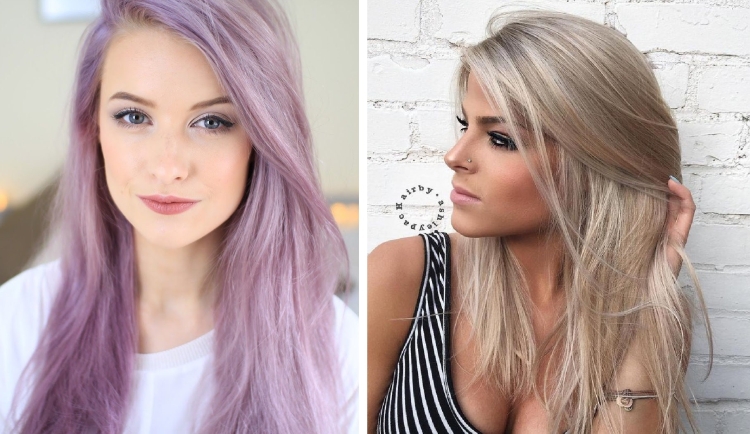 Milky hair color with different shades