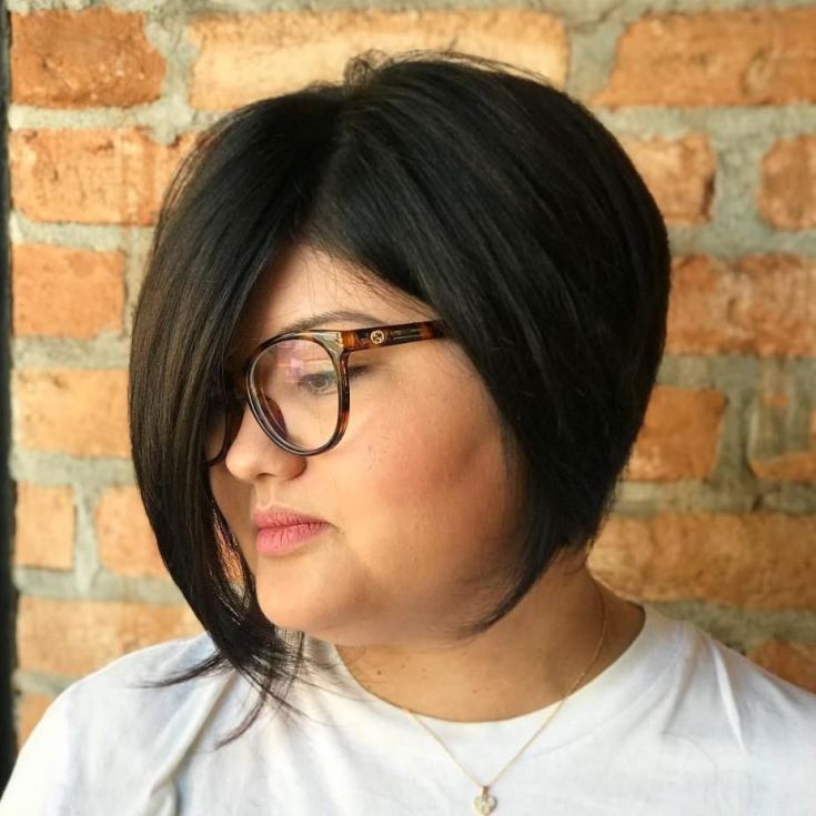 Asymmetry haircut for obese girls