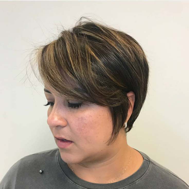 Asymmetry haircut for obese girls