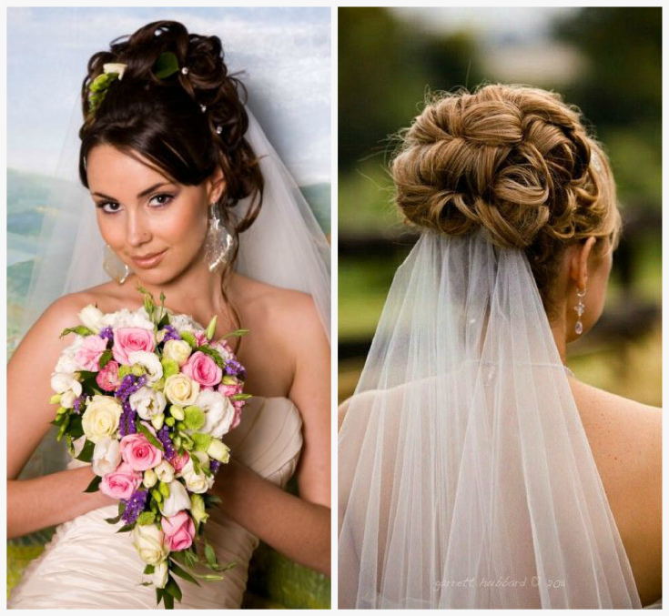 (+240 photos) Wedding hairstyles for long hair with a veil