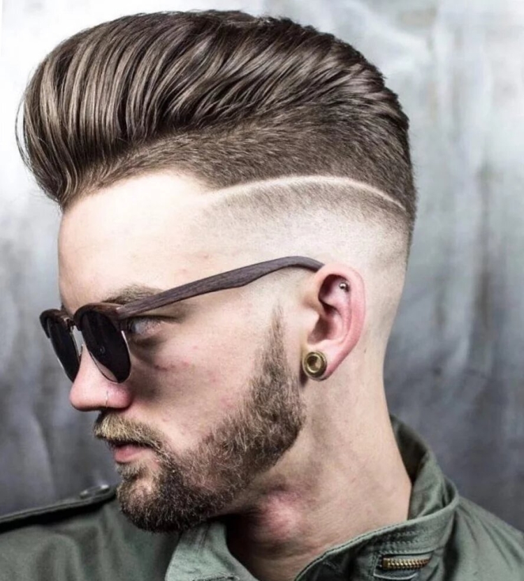 Men's haircuts with shaved temples with names and examples