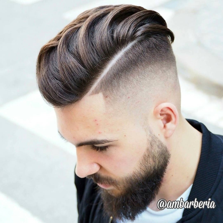 Men's haircuts with shaved temples with names and examples