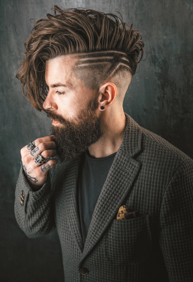 Men's haircuts with shaved temples with names and examples