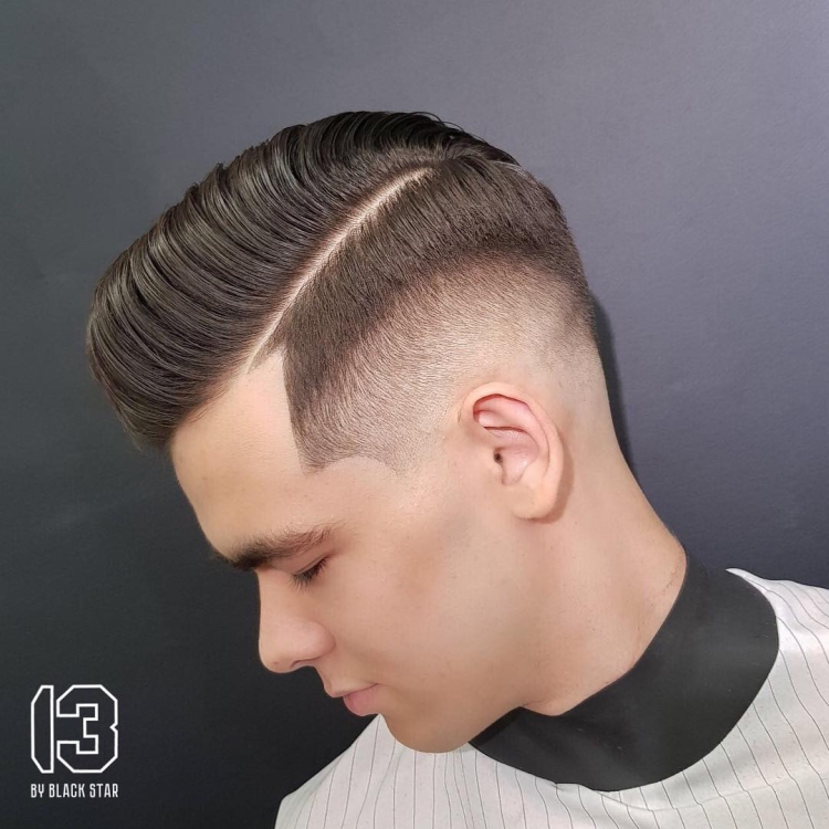 Men's haircuts with shaved temples with names and examples