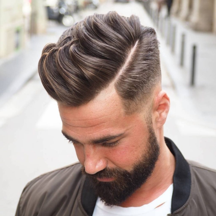 Men's haircuts with shaved temples with names and examples