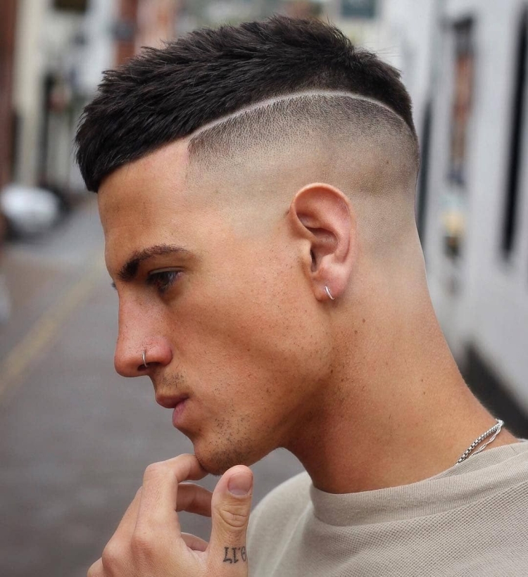 Men's haircuts with shaved temples with names and examples