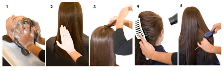 Keratin hair straightening