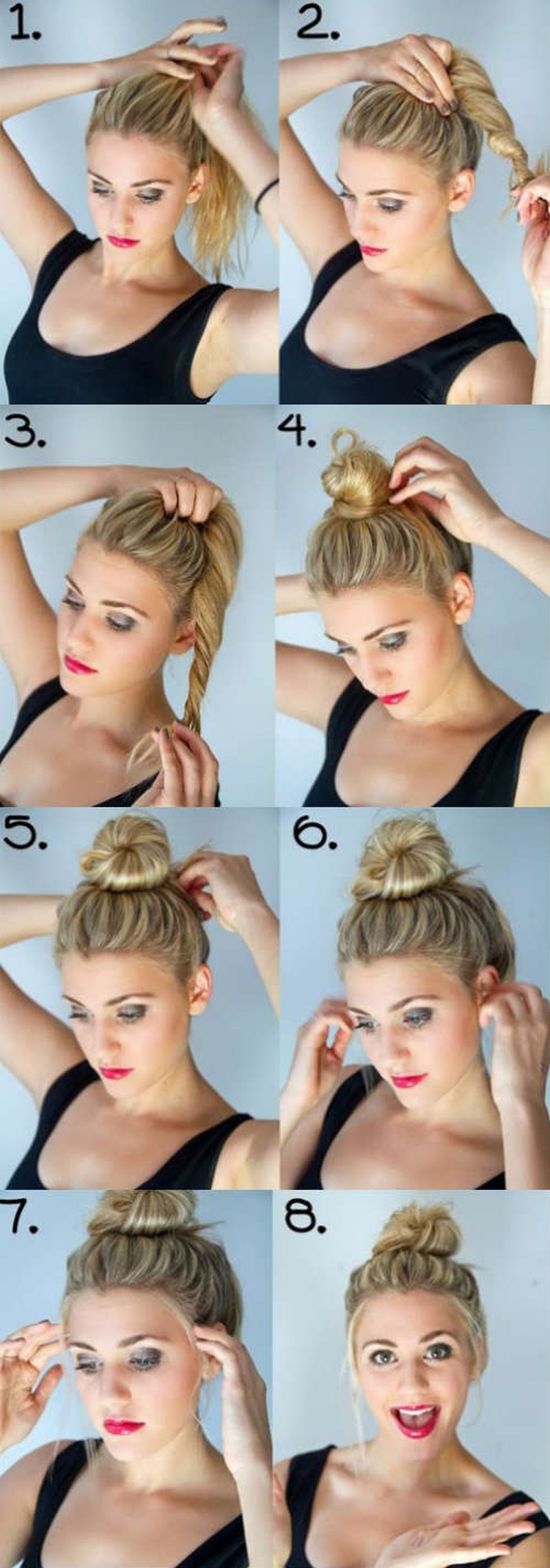 Do-it-yourself bun for long hair