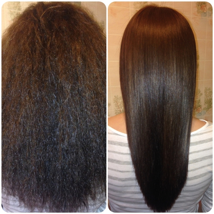 Keratin hair straightening