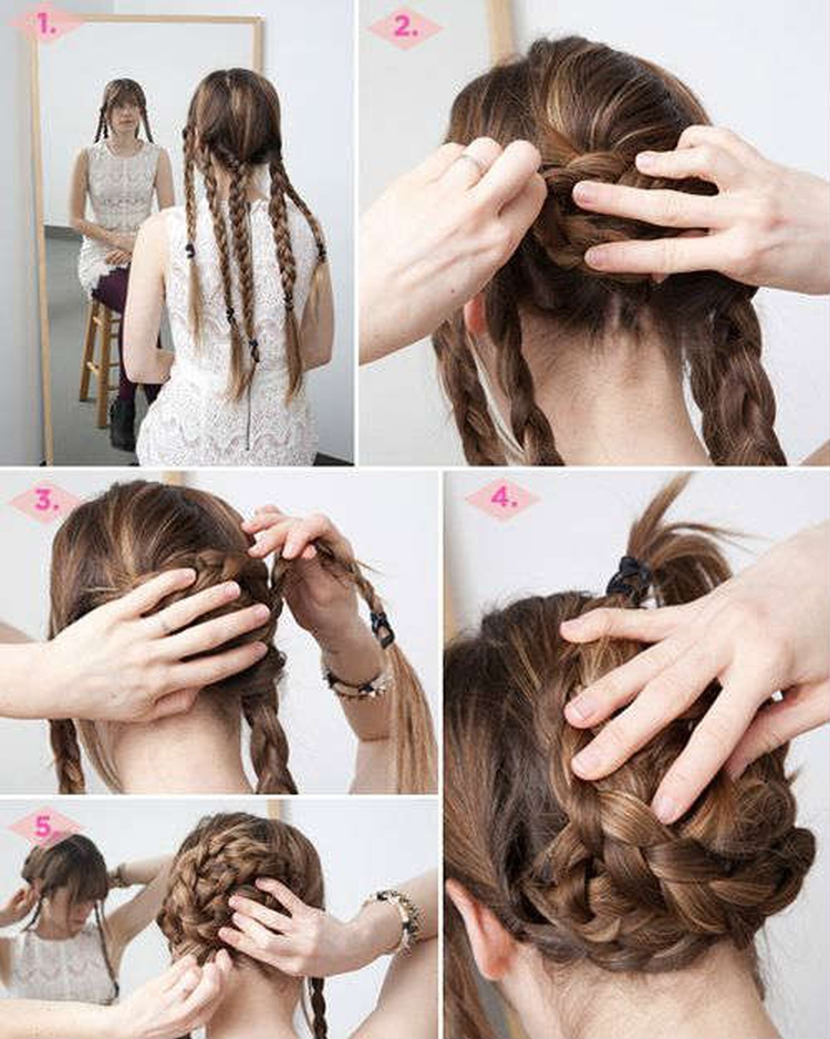 Do-it-yourself bun for long hair