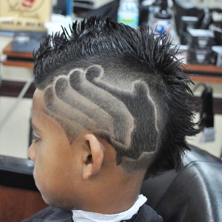 Hairstyle ideas with drawings on the head for boys