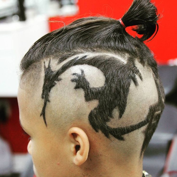 Hairstyle ideas with drawings on the head for boys