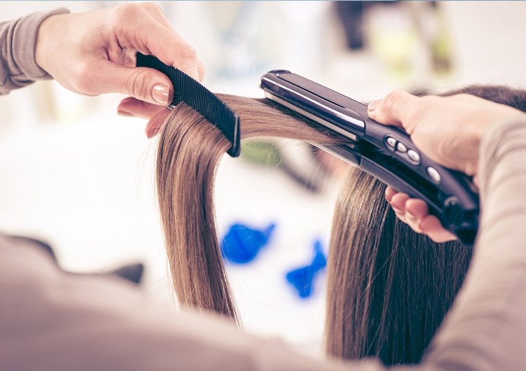 Keratin hair straightening