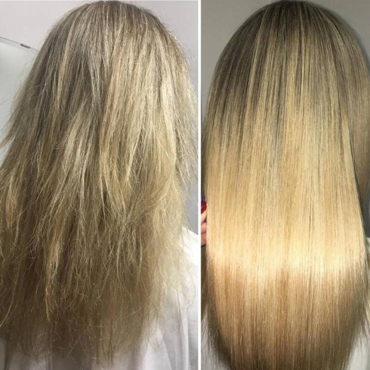 Keratin hair straightening