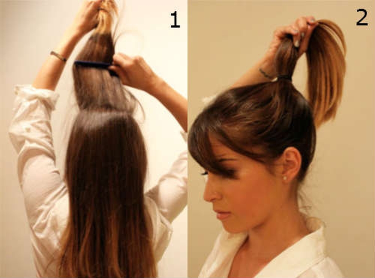 Do-it-yourself bun for long hair