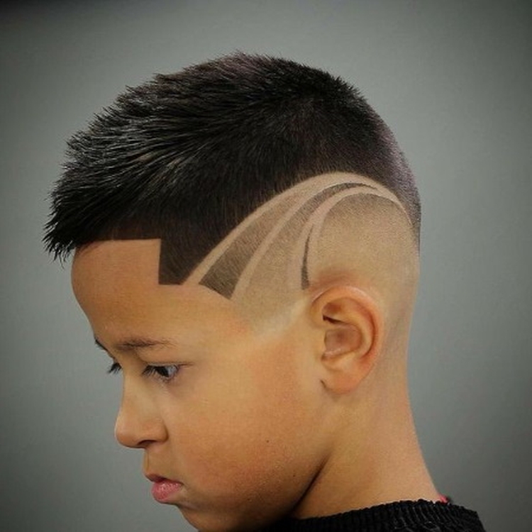 Hairstyle ideas with drawings on the head for boys